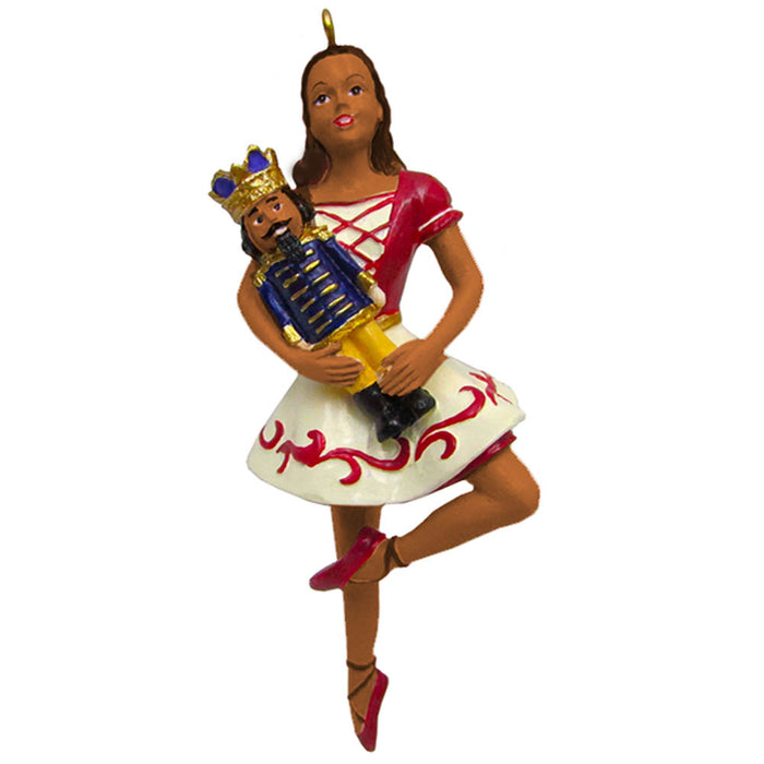 African American Clara on Pointe with Nutcracker Ornament 4 inch - Nutcracker Ballet Gifts