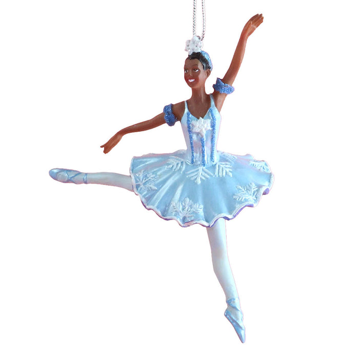 African American Snow Queen Snowflake Resin Ornament 4 inch - Nutcracker Ballet Gifts