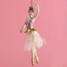 Rose Gold Ballerina with Fabric Tutu Resin Ornament 4 inch - Nutcracker Ballet Gifts