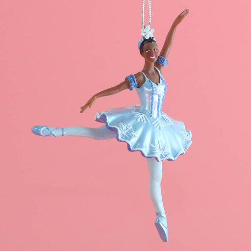 African American Snow Queen Snowflake Resin Ornament 4 inch - Nutcracker Ballet Gifts