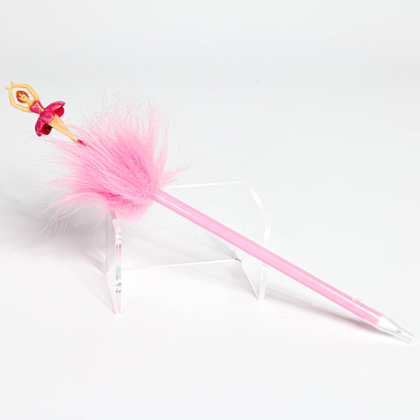 Ballerina with tutu Pink Furry Ball Pen set of 2 — Nutcracker Ballet Gifts