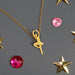 Dancing Ballerina Brass Pendant with Gold Chain Pointe - Nutcracker Ballet Gifts