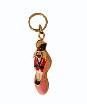 Nutcracker in Pink Ballet Slipper with Crystals Charm - Nutcracker Ballet Gifts