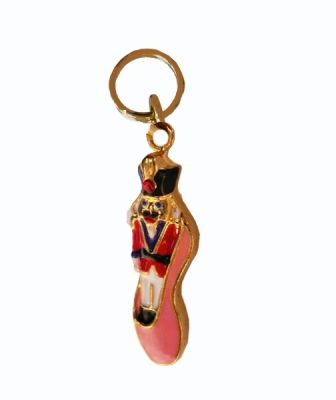 Nutcracker in Pink Ballet Slipper with Crystals Charm - Nutcracker Ballet Gifts