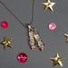Silver Ballet Slippers with Multi Colored Rhinestones Necklace - Nutcracker Ballet Gifts