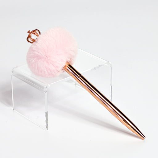 Rose Gold Crown Pom-Pom Metal Pen - Nutcracker Ballet Gifts