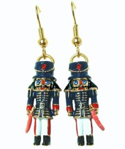 Multi Color Enameled Soldier Nutcracker Earrings - Nutcracker Ballet Gifts
