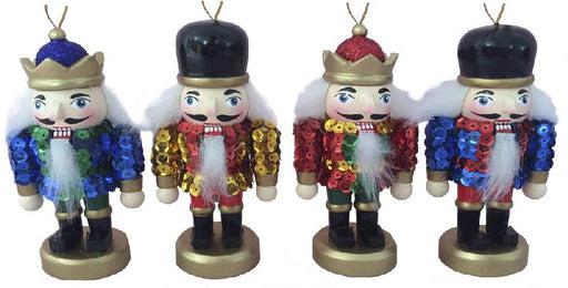 Stubby Sequin Nutcracker Ornament Set of 4 in 4 inch - Nutcracker Ballet Gifts