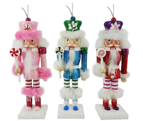 Cotton Candy Cane Nutcracker Ornament set of 3 in 6 inch - Nutcracker Ballet Gifts