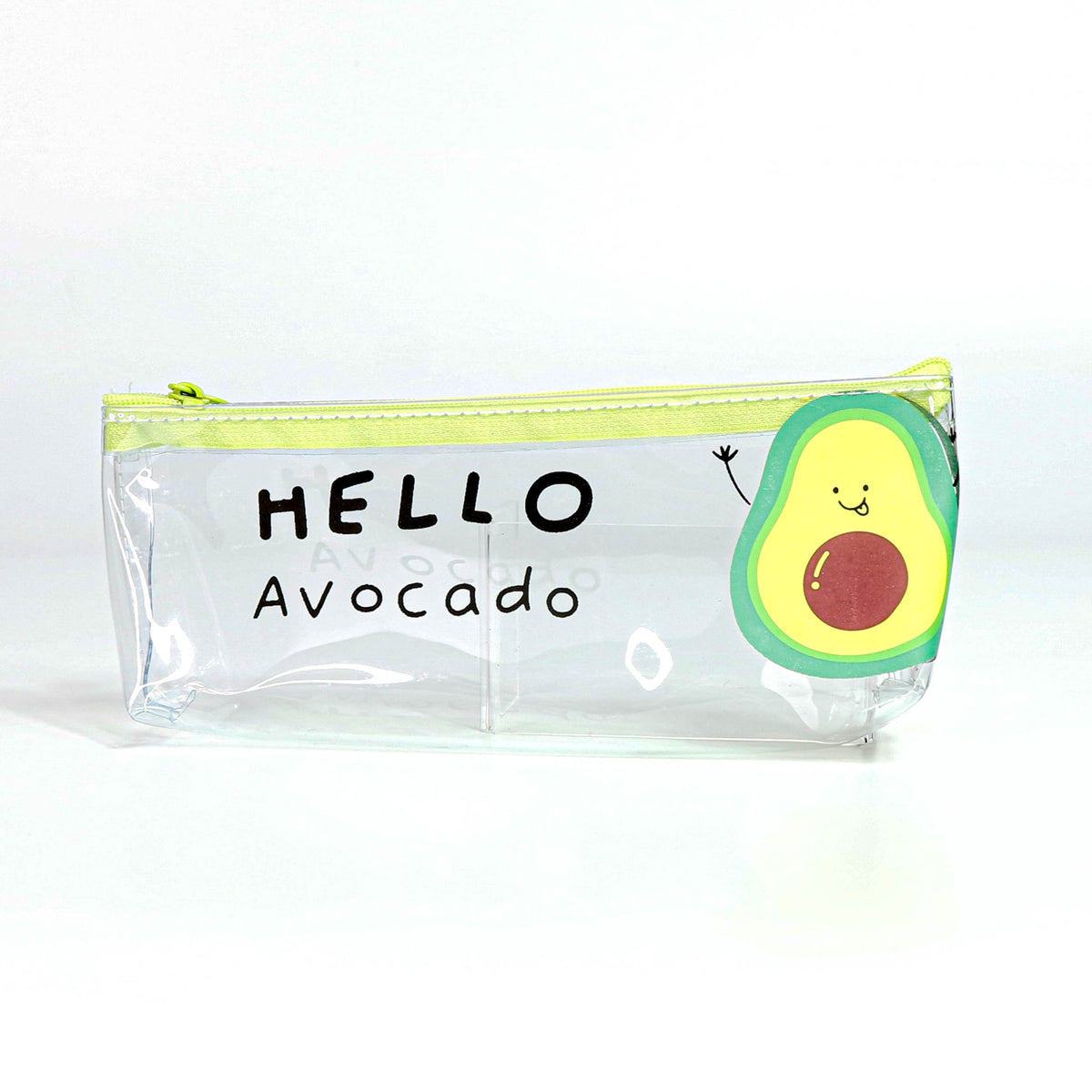 Transparent Pencil Case Avocado Cute Stationery Trousse Large