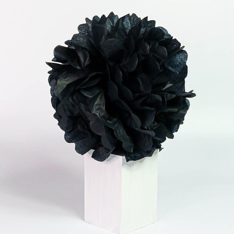 Tissue Pom-Pom 12 Inch Black 4 pack - Nutcracker Ballet Gifts