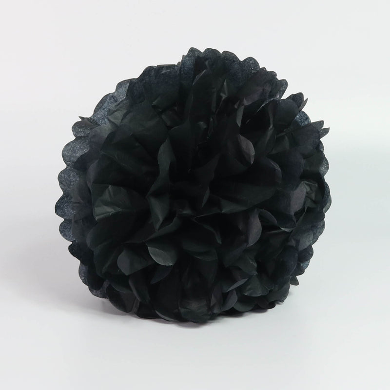 Tissue Pom-Pom 12 Inch Black 4 pack - Nutcracker Ballet Gifts