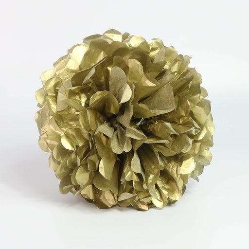 Tissue Pom-Pom 12 Inch Fancy Gold 4 pack - Nutcracker Ballet Gifts
