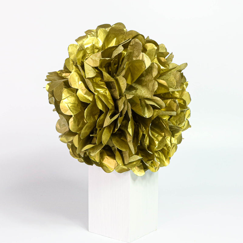 Tissue Pom-Pom 12 Inch Fancy Gold 4 pack - Nutcracker Ballet Gifts