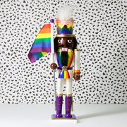 Soldier African American Pride Nutcracker with Rainbow Pride Flag 12 inch-Nutcracker Ballet Gifts