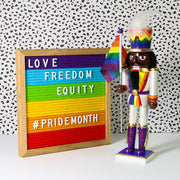 Soldier African American Pride Nutcracker with Rainbow Pride Flag 12 inch-Nutcracker Ballet Gifts