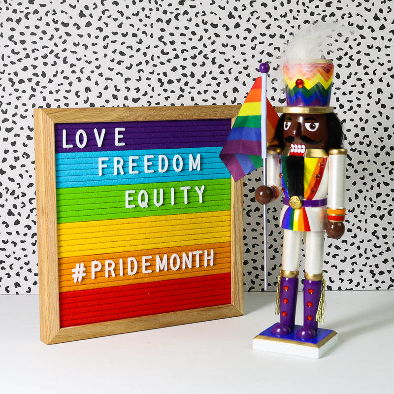 Soldier African American Pride Nutcracker with Rainbow Pride Flag 12 inch-Nutcracker Ballet Gifts